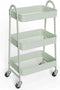 Generic 3 Tier Rolling Cart - Metal Utility Cart with Lockable Casters -