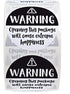 Black and White Adorable Warning Extreme Happiness Labels / 500 Cute Small Business Package Stickers / 1.5" Labels for