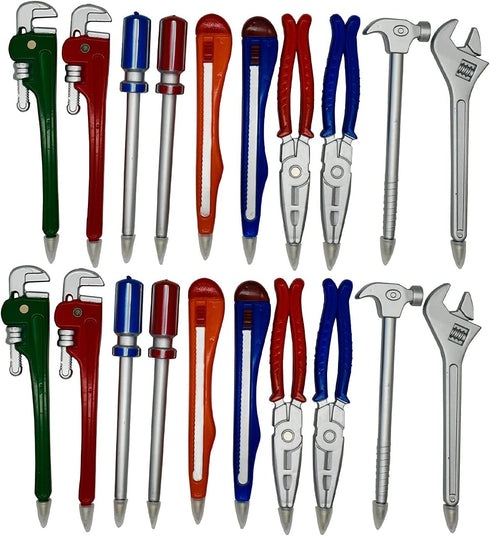 Maydahui 6 PCS Tool Ballpoint Pens - Black Ink Hardware Shape Pen Design for Boys, Worker Craftsman, Pipe Wrench, Pincer