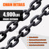 G80 Transport Binder Chain 5/16 Inch x 16 Foot, 4,900 lbs Safe Working Load, Tow Chain with Clevis Hooks
