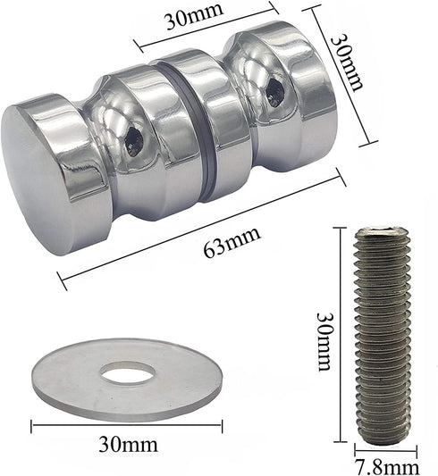 ZKSM 2 Set Shower Screen Handle Knob with Solid Stainless Steel for Bathroom Door Replacement