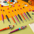 Halloween Beadable Pens, Plastic Bead Pens with 12 Pcs Silicone Beads, Pumpkin Bat Skull for Halloween Gifts