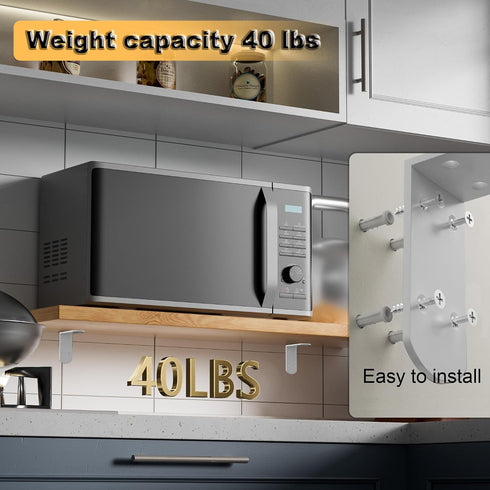 4Pcs 90 (3.35X3.35 Alise Shelf Brackets White, Stainless Steel Floating Shelf Brackets Corner Brackets, L Brackets