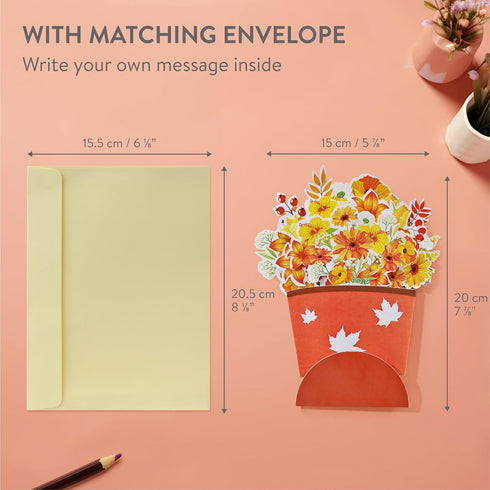 Diese-Klappkarten 3D 15cm 20cm (5-7/8" 7-7/8") Flower Pop Up Card - Flowers Bouquet Greeting Card for Birthday Mother's