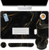 Britimes Black Gold Marble Keyboard Mouse Pad Set 4in1 Large Mousepad+Keyboard Wrist Rest+Mouse