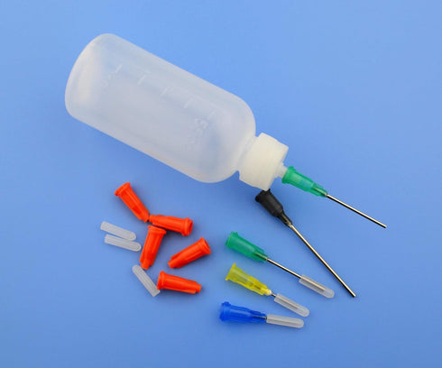 SHAOTONG 6Pcs Squeeze Bottle with 14Pcs Dispensing Needles, 1Pc Dispensing Brush, 12Pcs Cap