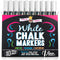CHALKY CROWN Liquid Chalk Marker Pen, White Dry Erase Marker for Chalkboard Signs, Windows, 10 Pack