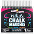 CHALKY CROWN Liquid Chalk Marker Pen, White Dry Erase Marker for Chalkboard Signs, Windows, 10 Pack