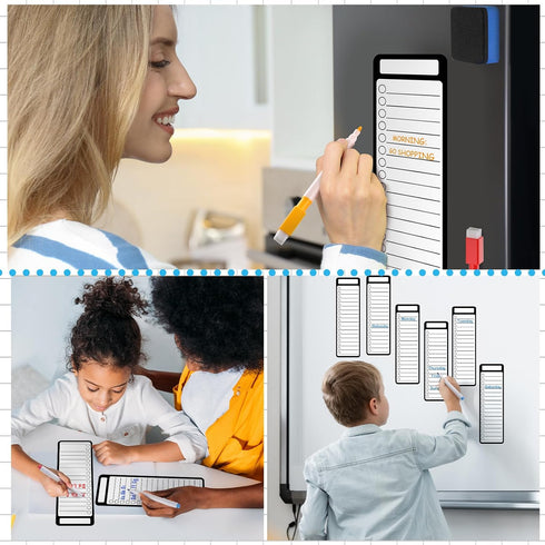 Set of 20 Magnetic Dry Erase Boards, 11.8 x 3.94'', Magnetic Notepads with Erasable Pen for Fridge
