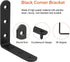 16 4" 4" 3MM PCS Black L Brackets for Wood, x Corner Bracket Heavy Duty L Corner Brace Metal Right Angle Brackets