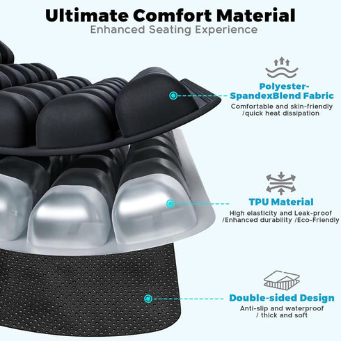 Tailbone Inflatable Travel Seat Cushion, Airplane Seat Cushion for Long Flights & Car Rides, Portable Air Pad