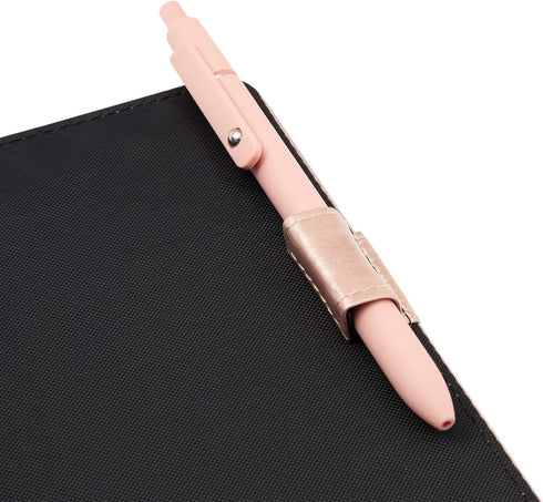 Juvale 7 Ring Business Check Binder, Checkbooks Organization, Rose Gold Faux Leather Folder for 600 Checks