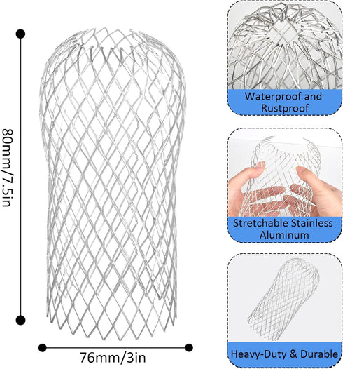 Gutter Guard 8 Pack, Gutter Downspout Guard 3.5 Inch Adjustable Aluminum Leaf Filter Strainer Gutter Guards Mesh Preventing Blockage Leaves Debris