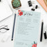 Modern Chic Floral Daily Notepad, 6" x 10" Sticky Note Fill in Priority List, Mint Coral Red Productivity Pad