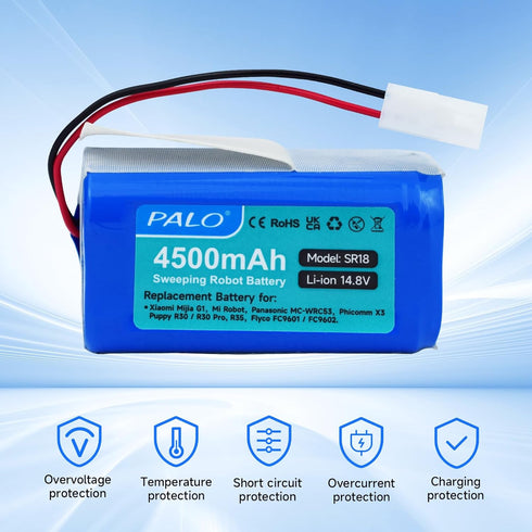 14.8V 4500mAh Li-ion Replacement Battery for Xiaomi MI G1, Mi Robot, and Other Models