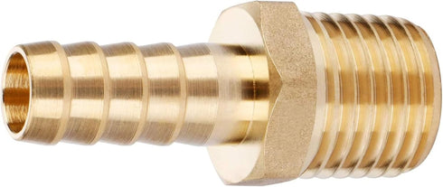 U.S. Solid Brass Hose Fitting Adapter, 3/8" Barb x 1/4" NPT Male Pipe Fittings
