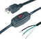 10Ft Black 18AWG Replacement Power Cord, Open End with On/Off Power Switch, 3 Prong Extension Cable