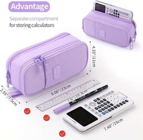 CICIMELON Large Pencil Case Big Storage Pen Pouch Bag with Compartment for School Supplies, Office, College, Upgraded