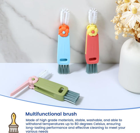 BXUYAOXMC 24 Pack 3 1 180 in Cup Lid Cleaning Brush, Rotatable Bottle Brush Gap Cleaner, Multifunctional Hangable