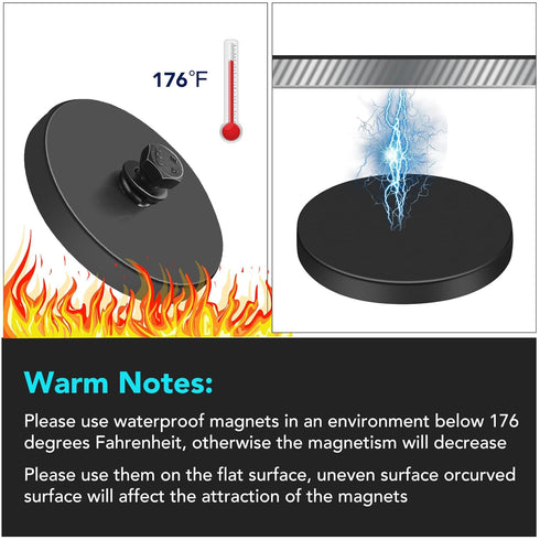 DIYMAG 10Pcs Rubber Coated Anti-Scratch Mounting Magnets, 30LBS Strong Neodymium Magnet Base with M5 Threaded Studs and