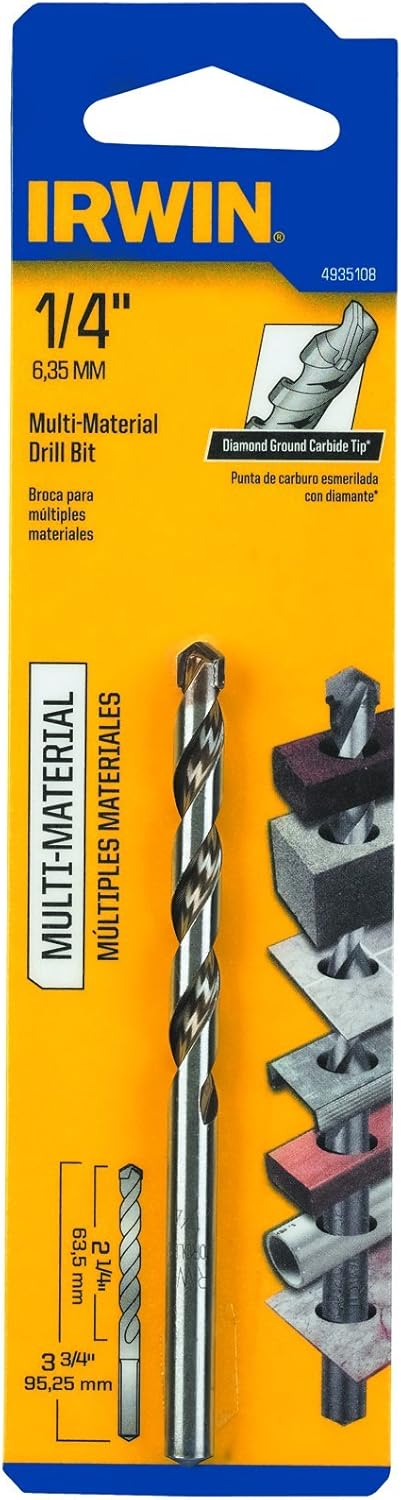 Irwin Tools 4935108 Multi Material Drill Bit, 1/4-Inch