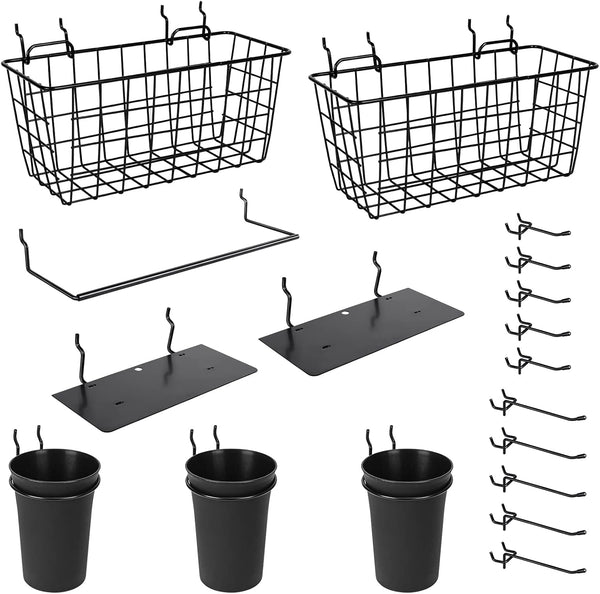 G.CORE 18 Pack Pegboard Organizer Accessories - Assortment Kit for Garage Craft Workshop Tool Storage