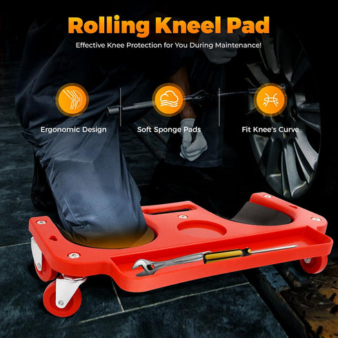 AOIDFOA 5 360 220.46 Lbs Rolling Knee Pads Cart, Rolling Foam Knee Pads, Garage Rolling Knee Pads With Degree Swivel