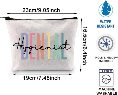 BLUPARK Dental Hygienist Makeup Bag - Dental Gift Zipper Pouch for Dentist Graduation, Dental Hygienist
