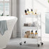 TOOLF 3-Tier Rolling Cart, Metal Utility Cart with Lockable Wheels, Storage Organizer for Office, Bathroom, Kitchen