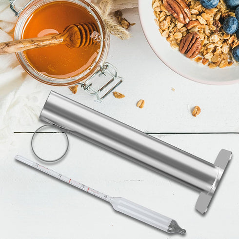 Maple Syrup Hydrometer Test Cup Kit, Measures Sugar Content in Syrup, Stainless Steel Equipment for Maple Syrup