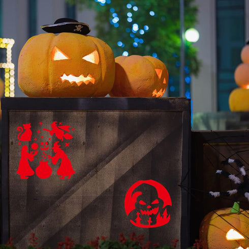 28 pcs Halloween Stencils by lyfLux - Pumpkin Carving and Painting Stencils for DIY Artistic Creation