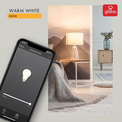 10 (60W Dimmable Bulb 2-Pack, 3000K, A19 E26 34209, 2 Count Globe Electric Collection Wi-Fi Smart Watt Equivalent)