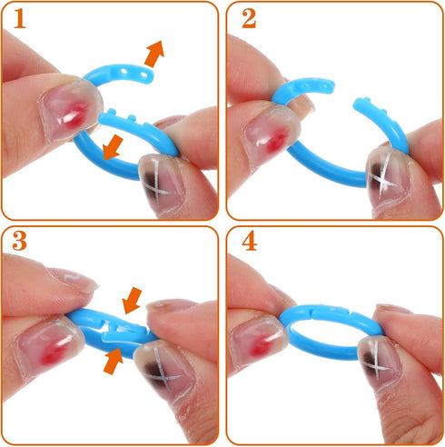 Yuanchu 200 0.8 Inch Pcs Loose Leaf Binder Rings, Colorful Book Plastics Notebook Paper Ring Loose Leaf Rings