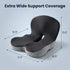 Seat Cushion Memory Foam with Ergonomic L-Shaped Extra Wide Support for Lower Back Relief, Comfort Cushion for Office