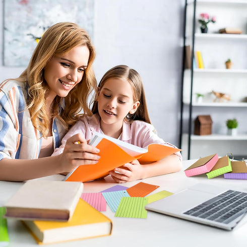 600PCS Cards,3x5 Inches Lovppy Index Colored Flash Cards with Ring, Punched Lined Flashcards Ruled Index Cards