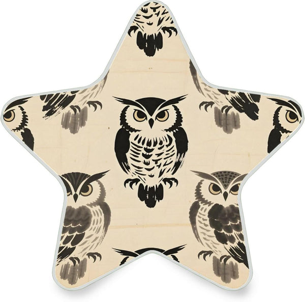 Burbuja Ink Owls LED Night Light Plug into Wall 0.2W Star-Shaped Nightlight Dusk