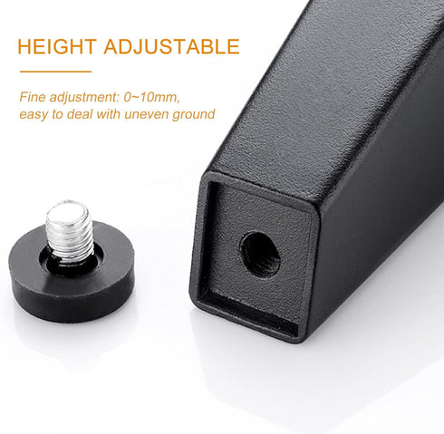 Jolan 8cm 9.2cm 10cm, 4 Screws,Black-10cm(3.94in) Adjustable Furniture Legs DIY Metal Table Legs, for Cabinets, Sofas