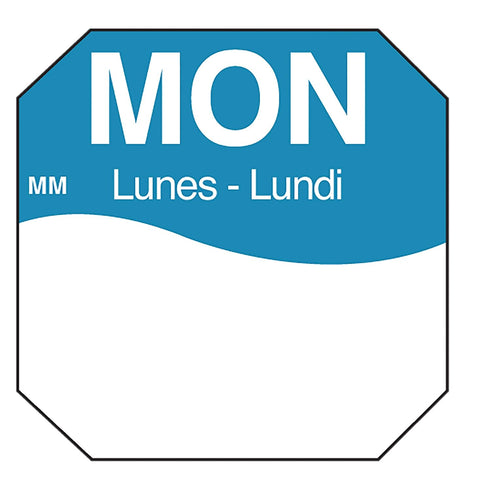 DayMark Removable Label, 1" x 1", MON, Roll of 1000