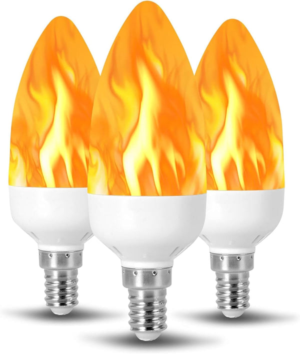 Flame Effect Chandelier LED Fire Candle Light Bulb Flaming Flicker E12 Candelabra