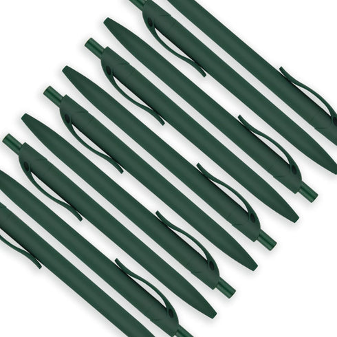 deegtran Pens Bulk, 200 Pack No Bleed Green Barrel Click Pens, Wholesale Retractable Ballpoint Pens, Medium Point,