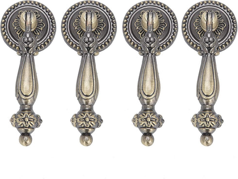 Alvinlite Antique Drawer Cabinet Pull Handle Bronze Handles Single Hole Handle for Bedside Cabinets Office Cabinets