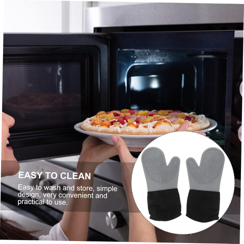 Set Cabilock Flexible Kitchen Mitts Mat Silicone Placemat Safe Handling of Hot Items Nesting Glove