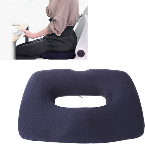RUYANZER Tailbone Hollow Seat Cushion Comfortable Memory Foam Breathable Orthopedic Chair Pad with Grooved Design