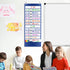 Daily Schedule Pocket Chart, Class Schedule with 13+1 Pockets, 18 Dry Eraser Cards, 2 Easy Over Door Mountings (Blue)