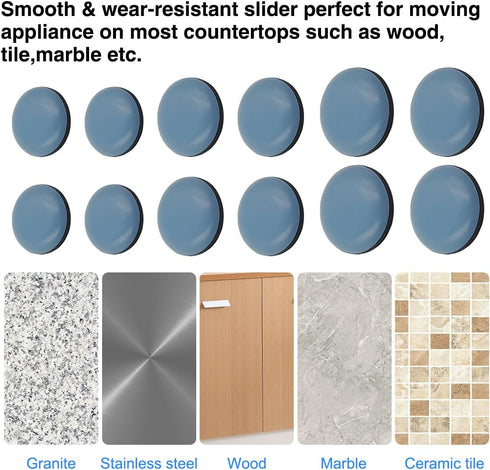 24Pcs Countertop YuCool Appliance Sliders for Kitchen, Self-Adhesive Small Kitchen Finds Appliance Slider Hacks Easy