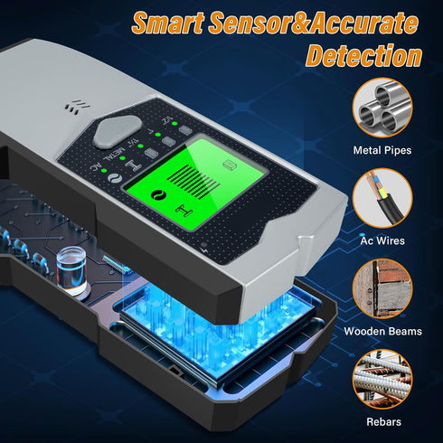 Relahous 5 1 Stud Finder Wall Scanner, in Multifunctional Wall Detector Scanner with Upgraded Smart Sensor, HD LCD