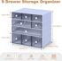 Desk Organizer with 9 Drawers - 4 Tier Plastic Stackable Storage for Office, Makeup Organizer (Purple)