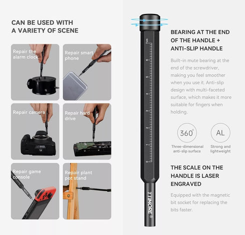 Precision Screwdriver Kit, 47 in 1 Repair Tool Set with Magnetic Driver Bits, Extension Rod, and Storage Box