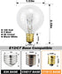 Adirxon 25-Pack G40 Bulbs, Bulbs 5W Dimmable, E12 2200K Globe Replacement Clear Glass Incandescent Light for Outdoor