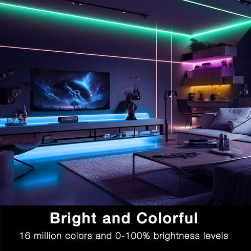 100ft, DAYBETTER Smart WiFi Led Lights Tuya App Controlled Led Strip Lights, Work with Alexa and Google Assistant